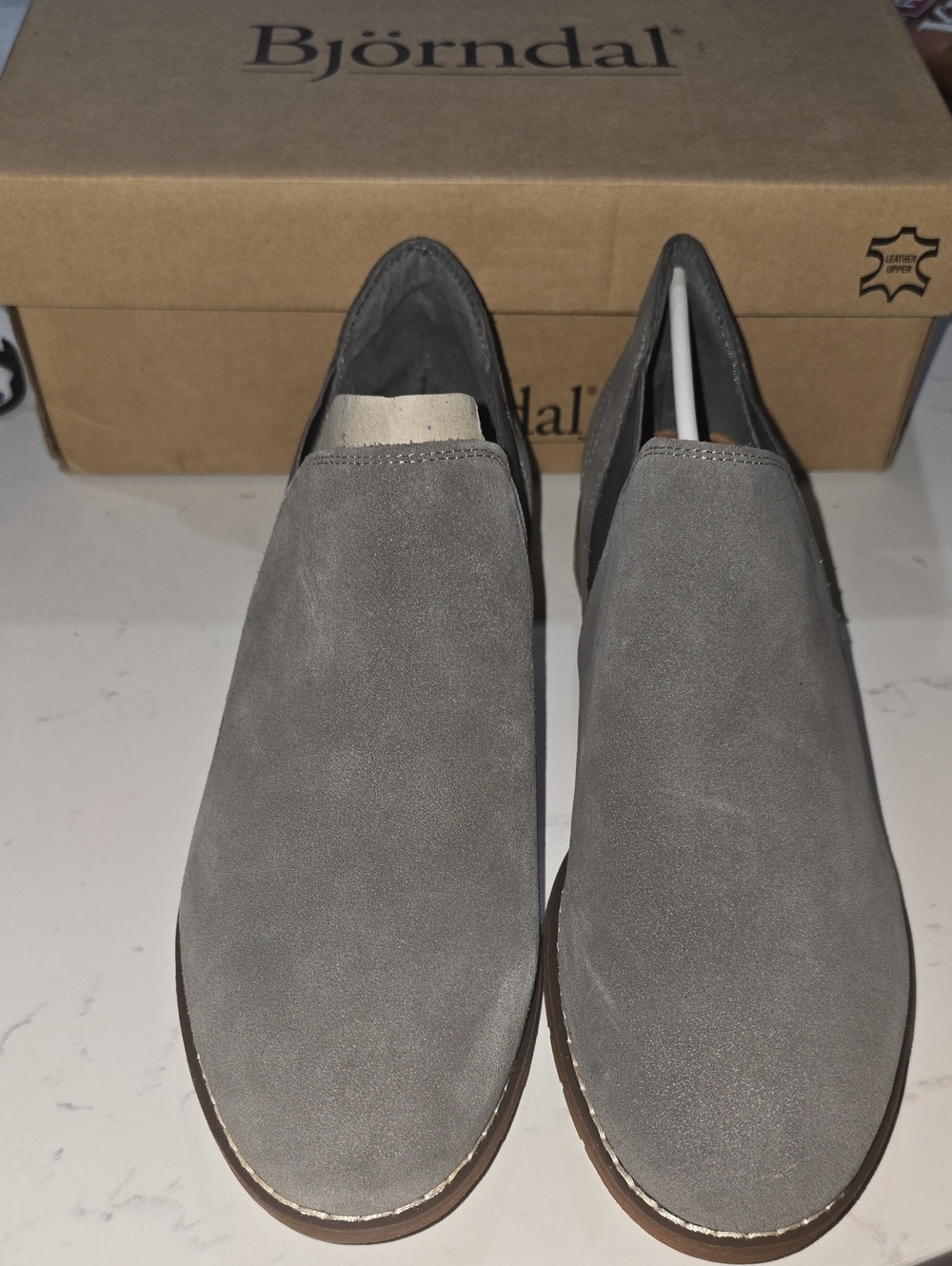Women’s Grey Suede Slip-On Shoes Size 9.5